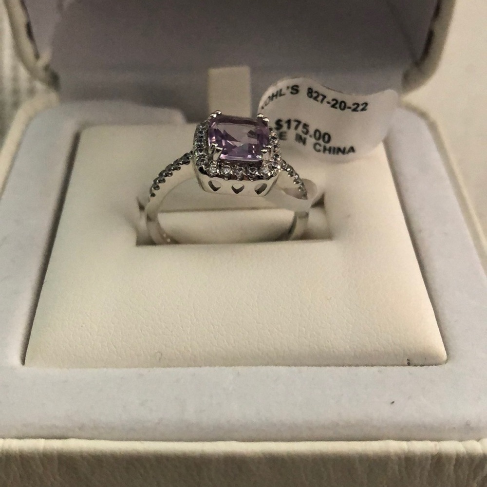Amethyst & Cubic Zirconia Ring